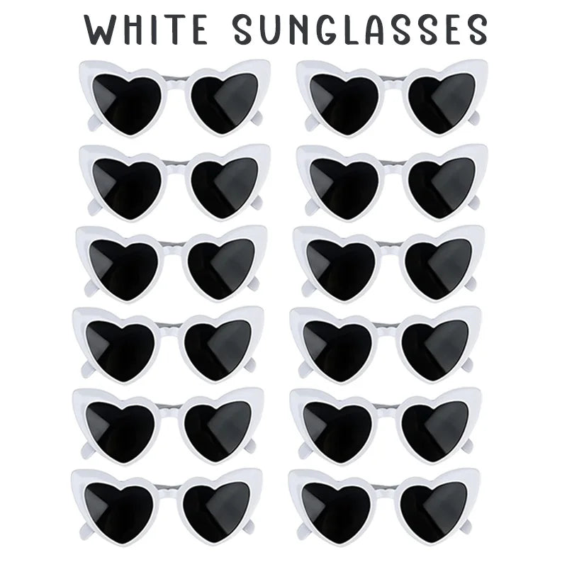 12-100pcs Wedding Sunglasses Guests Heart Shaped Sunglasses
