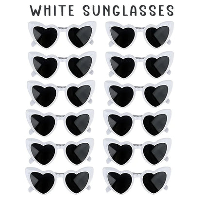 12-100pcs Wedding Sunglasses Guests Heart Shaped Sunglasses