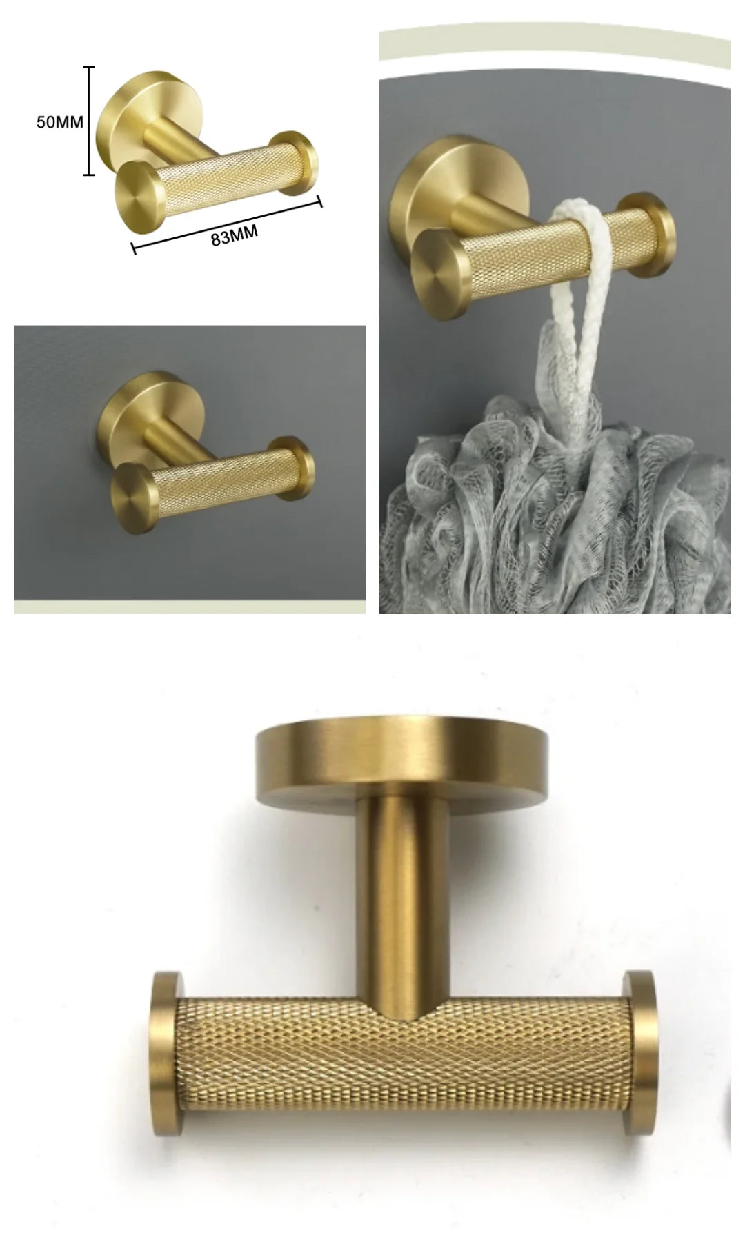 Brushed Gold Towel Bar Toilet Seat Rack Robe