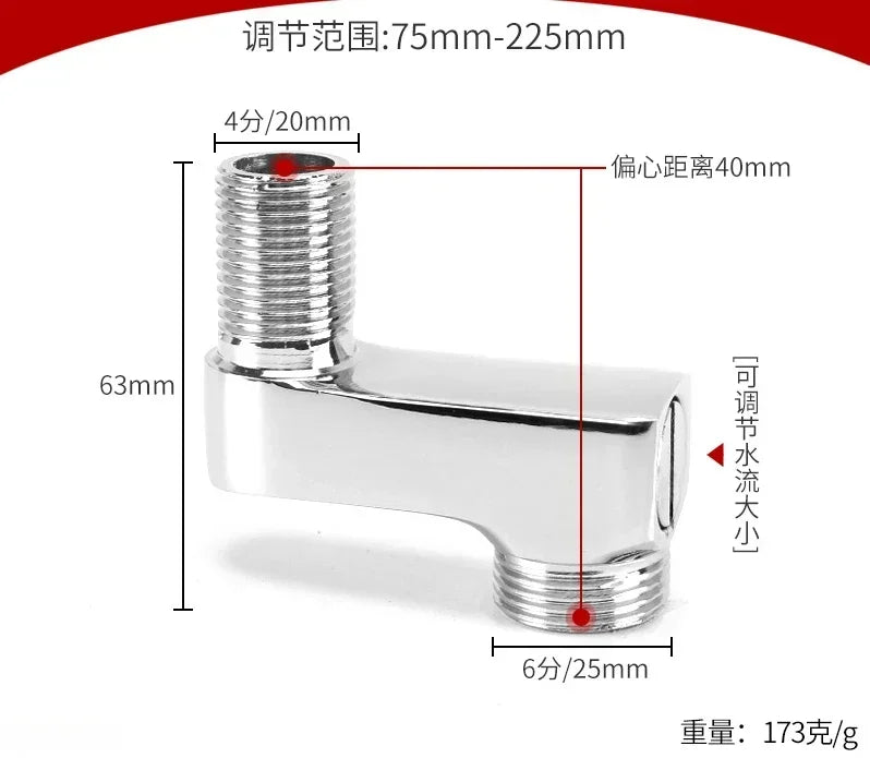 2pcs Brass Shower Faucet Shower Thickened Variable Diameter