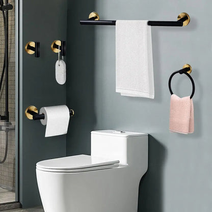 Black Gold Bathroom Hardware Wall Mounted Stainless Steel