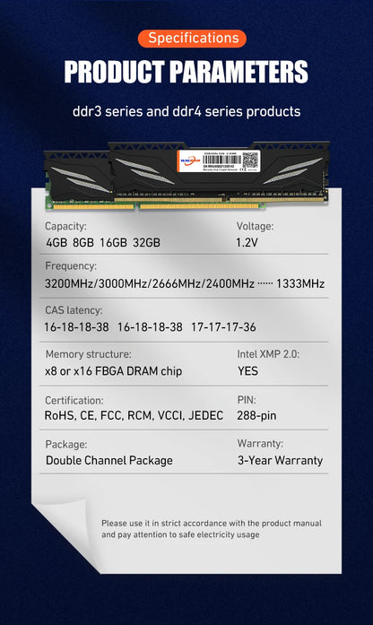 10pcs Walram Desktop Rams Ddr3 4gb 8gb 16gb