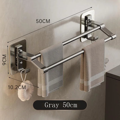 Self-Adhesive Two Layer Towel Holder Bathroom Towel Rack