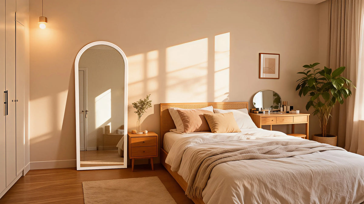 Arc Full Body Mirror 160x50cm Solid Wood Frame
