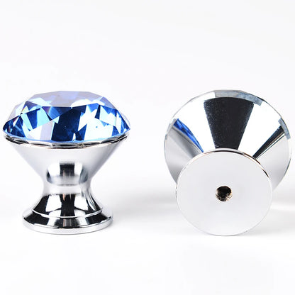 Colorful Crystal Glass Ball Pulls Knobs Wardrobe Door