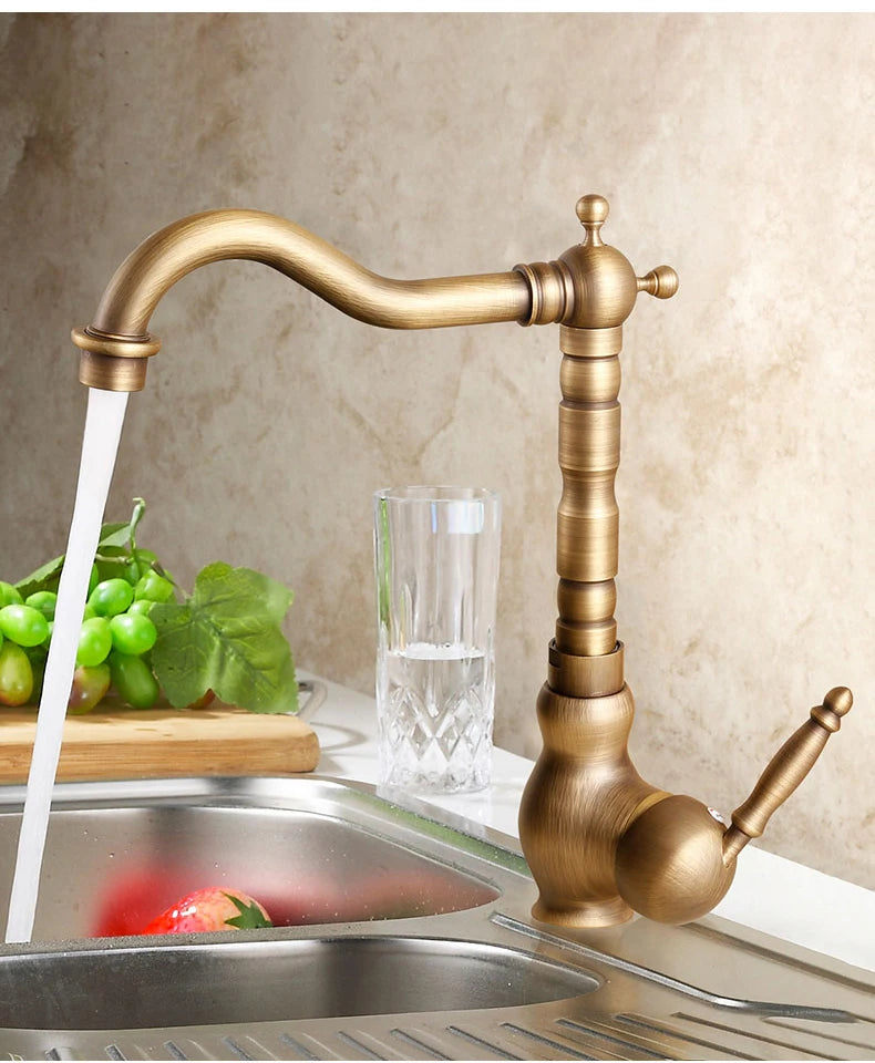 Bathroom Sink Faucet Antique Bronze Vessel Basin Faucet