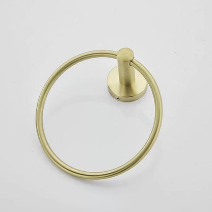 Towel Ring Black/Brushed Gold Stainless Steel Wall Hanging