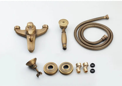 Brass Vintage Gold/Black Simple Shower Spray Handheld Shower