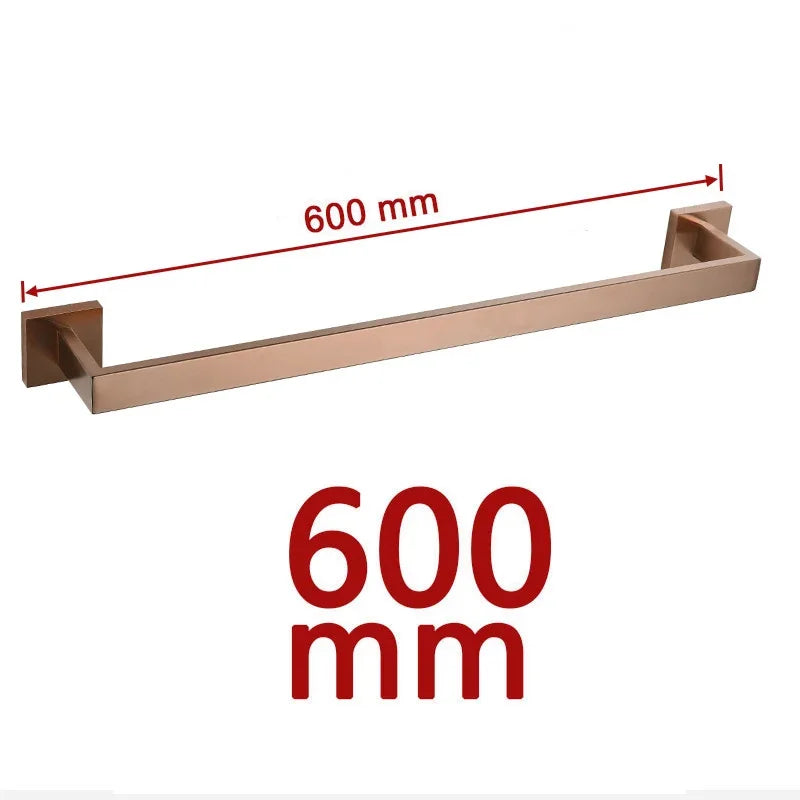 Brushed Rose Gold Towel Rack Robe Hook Bathroom