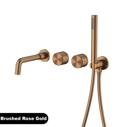 Luxury Brass Brushed Gold Wall Mounted Bathroom Faucet