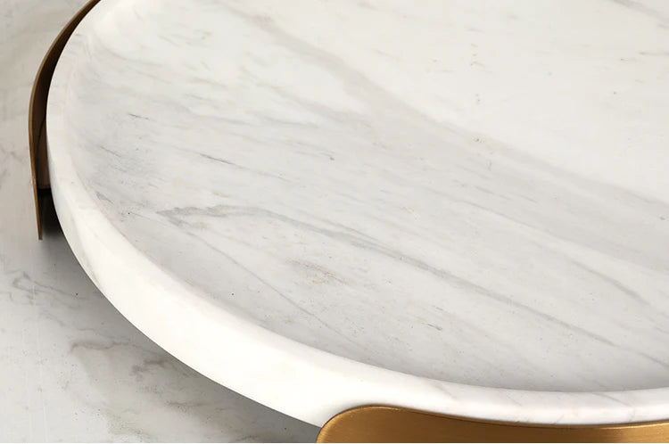 Scandinavian Decorative Natural Marble Tray Bathroom Luxury
