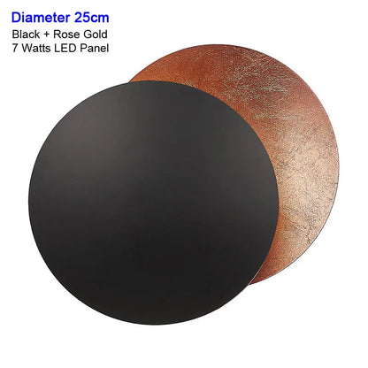Modern Texture Designer Round Wall Lamp Rotatable Black
