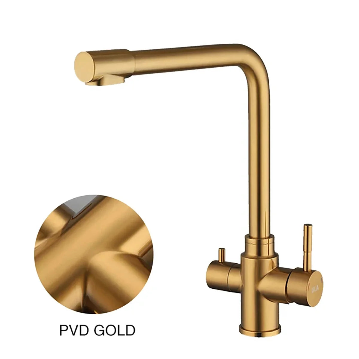 Ula Filtered Faucet Gold Purifier Faucet Dual Sprayer