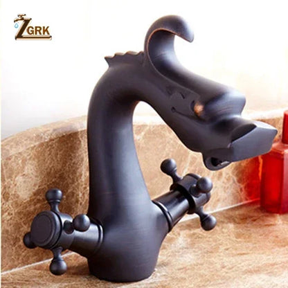 Zgrk Chinese Dragon Basin Faucet Bathroom Deck Mounted