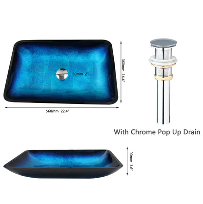 Kemaidi Big Tempered Glass Basin Sink Washbasin Bathroom