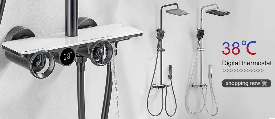Bathroom Rain Shower Antique Bronze Wall Mounted Bath