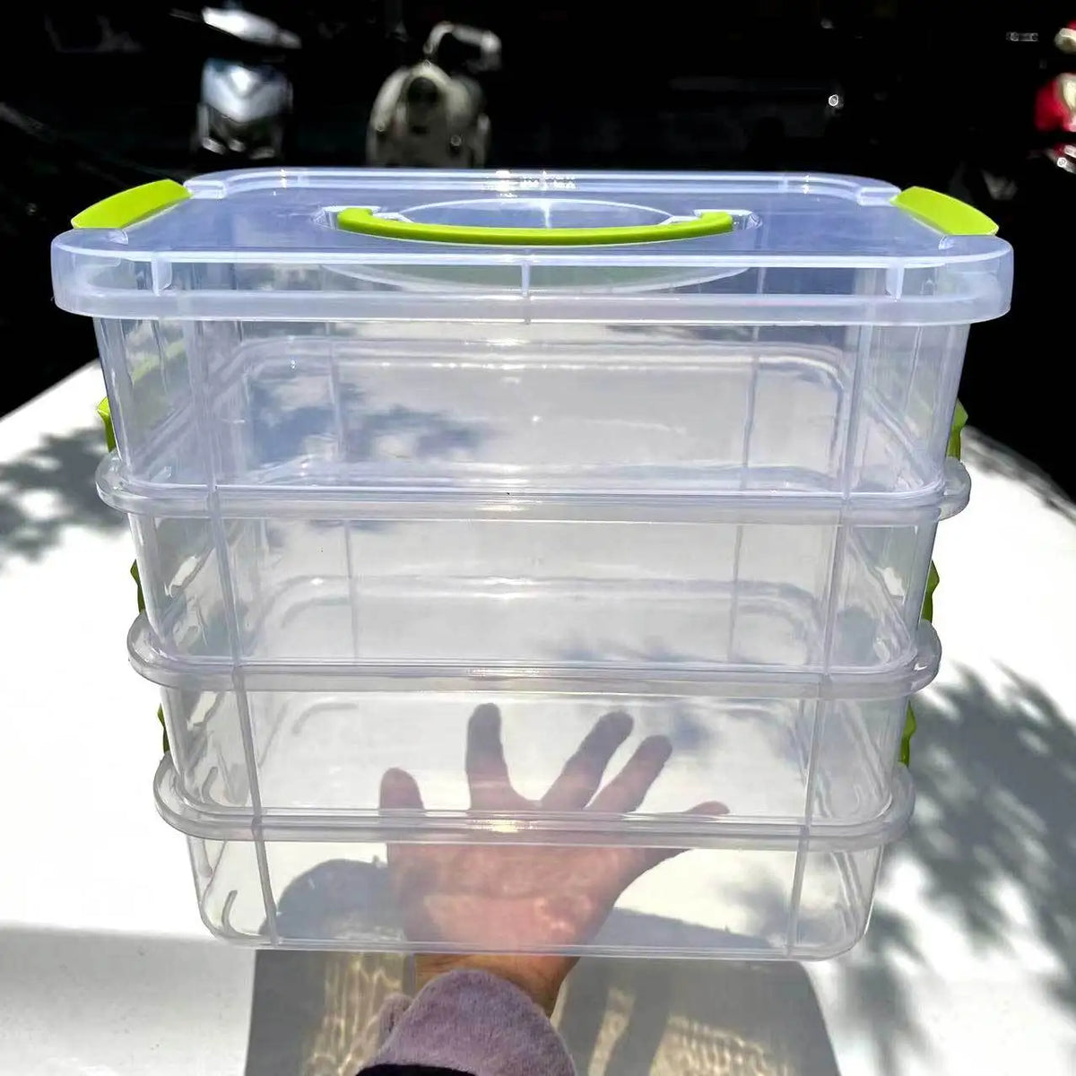 4-Layer Transparent Storage Box Stackable Sorting Box Building