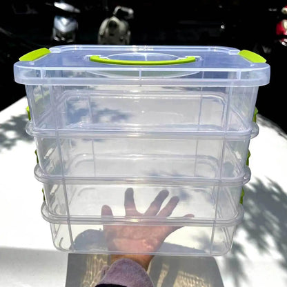 4-Layer Transparent Storage Box Stackable Sorting Box Building
