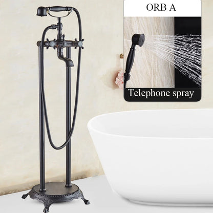 Brass Bathroom Faucet Bathtub Faucets 360 Rotation Floor