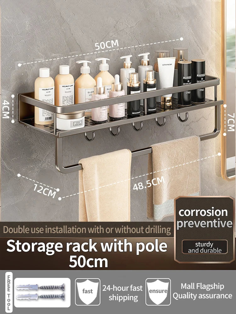 Bathroom Shelf Bathroom Towel Rack Shelves Wall Shower