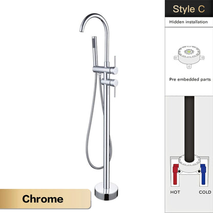 Aitana Luxury Black Brass Bathroom Faucet Floor Standing