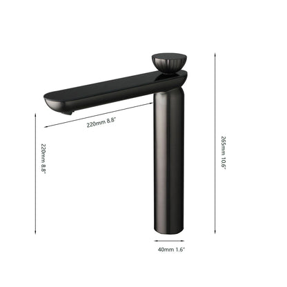Zappo Gun Gray Digital Display Bathroom Faucet Brass