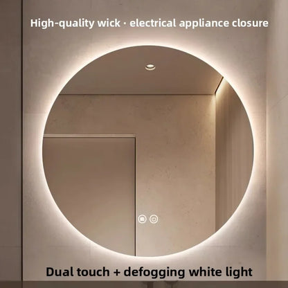 Mirror Round Mirror Wall-Mounted Smart Bathroom Mirror Led