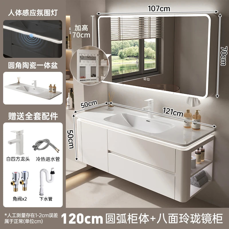 Led Light Ensuite Bathroom Cabinet Basin Designs Mirror