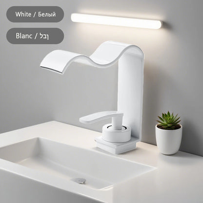 Luxury Brushed Gold Bathroom Sink Faucet Deck Mounted