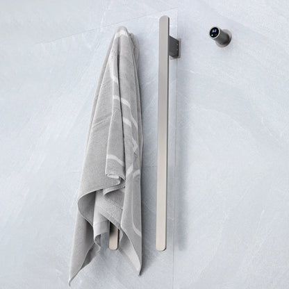 Gray Bathroom Towel Warmer Hidden Wires Electric Heated