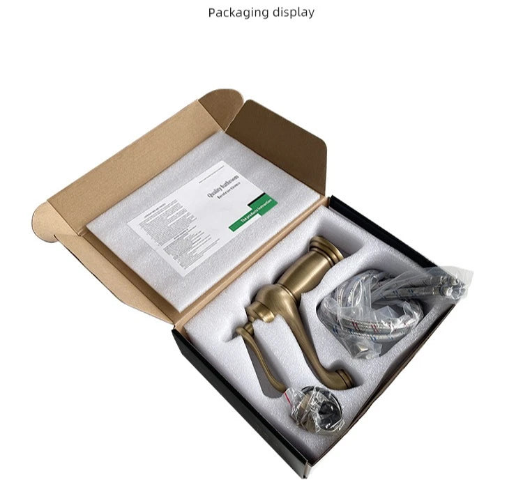 Luxury Europe Style Antique Gold Bathroom Basin Faucet