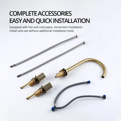 Basin Faucet Cold Tap Bathroom Knurled Double Handle