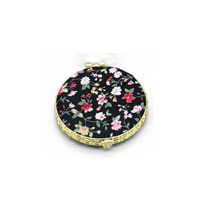 Vintage Foldable Makeup Mirror Mini Heart Round Makeup