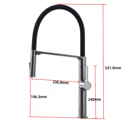 Gunmetal Rubber Faucet Mixer Rotation Pull Down Stream