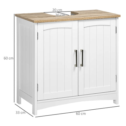 Kleankin Under Sink Cabinet Wooden Bathroom Floor Cabinet
