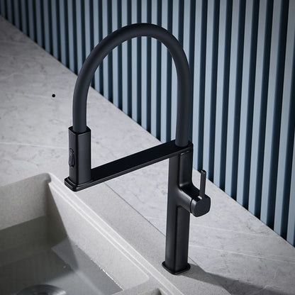 Luxury Black Brass Faucet Simple Design Magnetic Suction