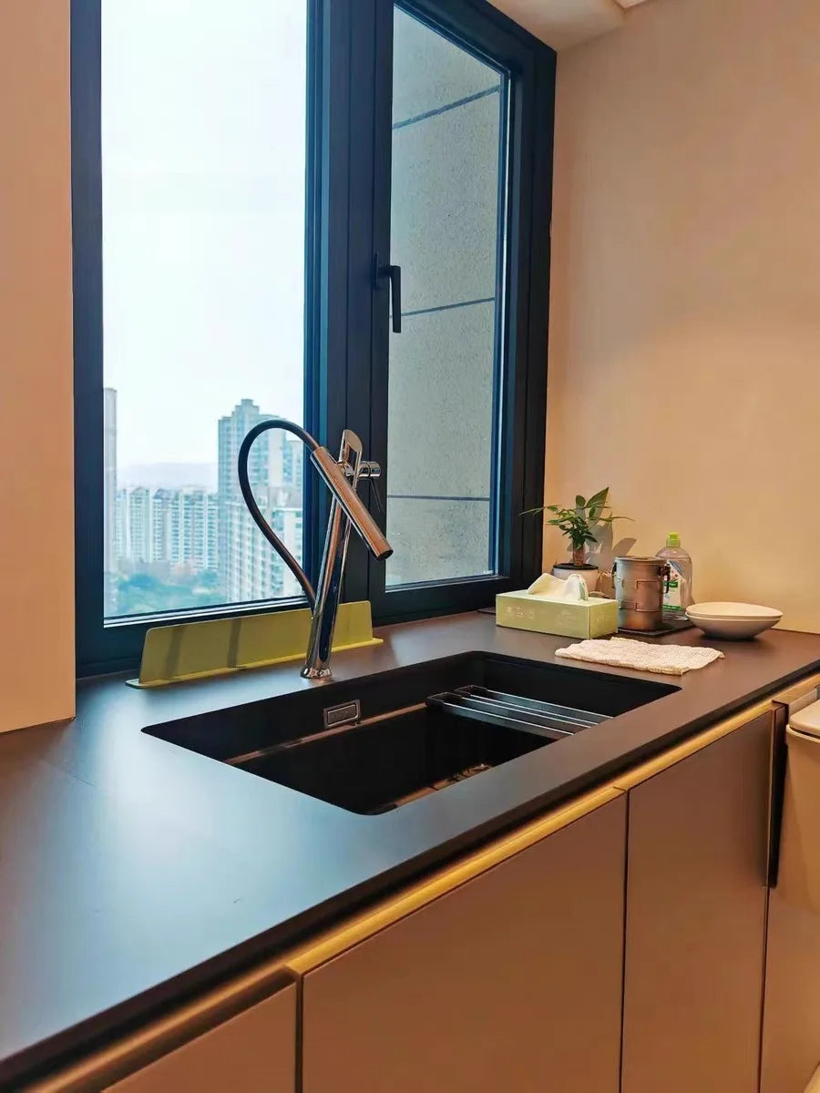 Stainless Steel Black Red Magnetic Faucet Vegetable Basin