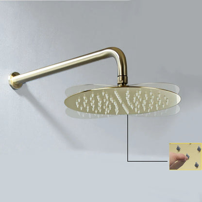 Jieni Rainfall Shower Faucet Brushed Gold Bathroom Shower