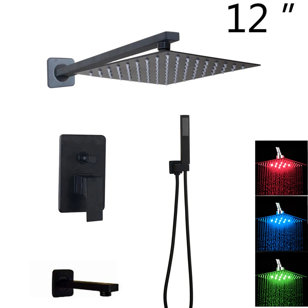 Kemaidi Bathroom 2-3 Way Shower Faucet Black 3-Functions