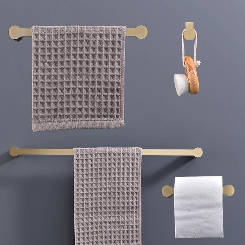 Brushed Gold Bathroom High Quality Brass Knurled Towel