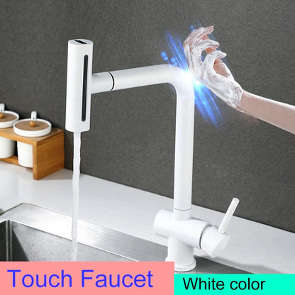 Touch On Pull Out Sink Faucet Stainless Steel