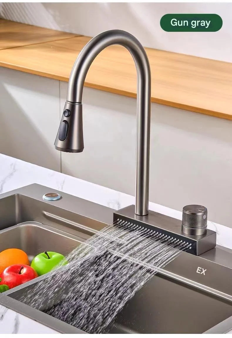 Popular Waterfall Faucet 304 Stainless Steel Cold Rainfall
