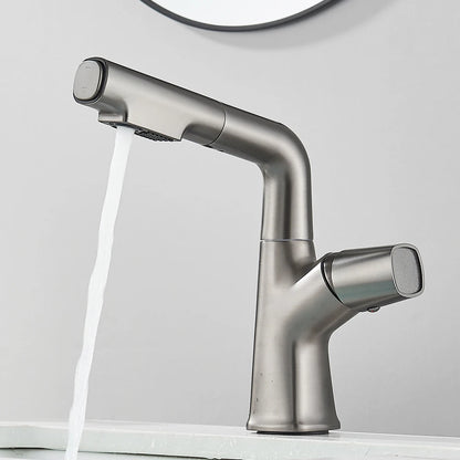 Bathroom Sink Faucet Lift Up Down Stream Sprayer