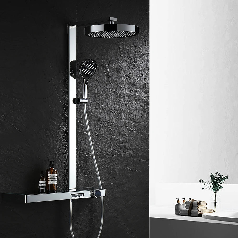 Chrome Digital Piano Bathroom Shower 12 Inch Round