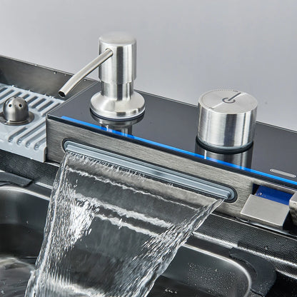 304 Stainless Steel Waterfall Sink Digital Display Large