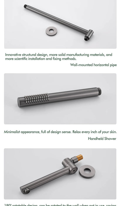 Gunmetal Shower Faucet Or Ways Concealed Box Bathroom