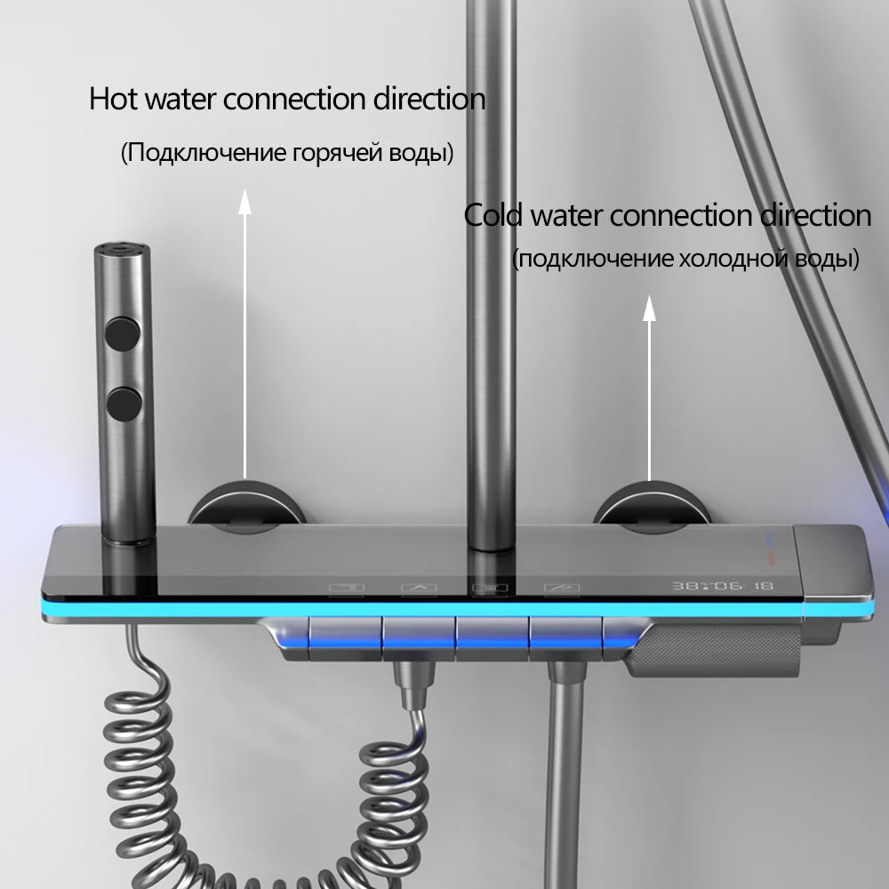 Oxg Brass Bathroom Faucet Thermostatic Shower Faucet Digital
