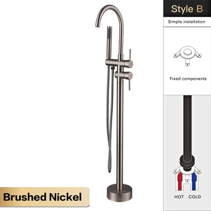 Aitana Luxury Black Brass Bathroom Faucet Floor Standing