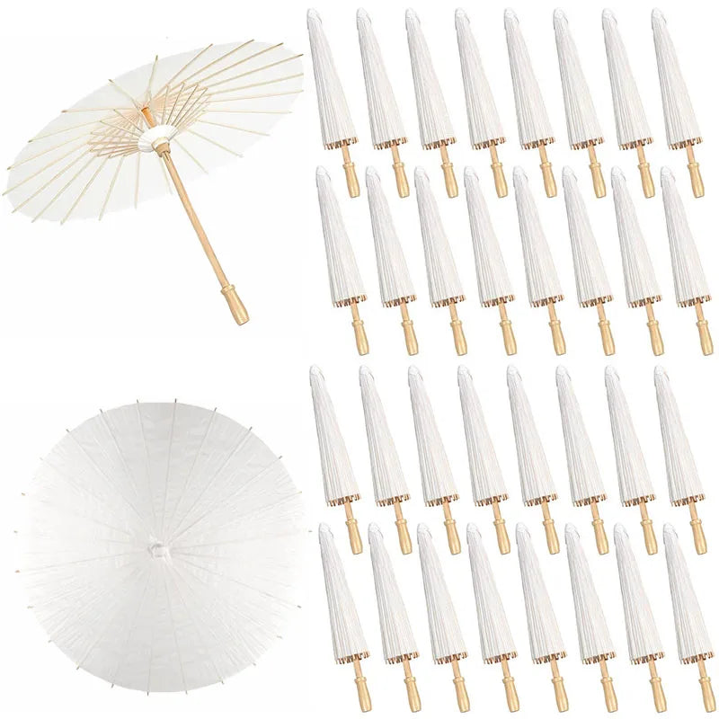 8/12/24/36/50pcs 60/84cm White Paper Umbrellas Wedding Paper
