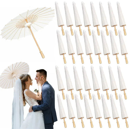 8/12/24/36/50pcs 60/84cm White Paper Umbrellas Wedding Paper
